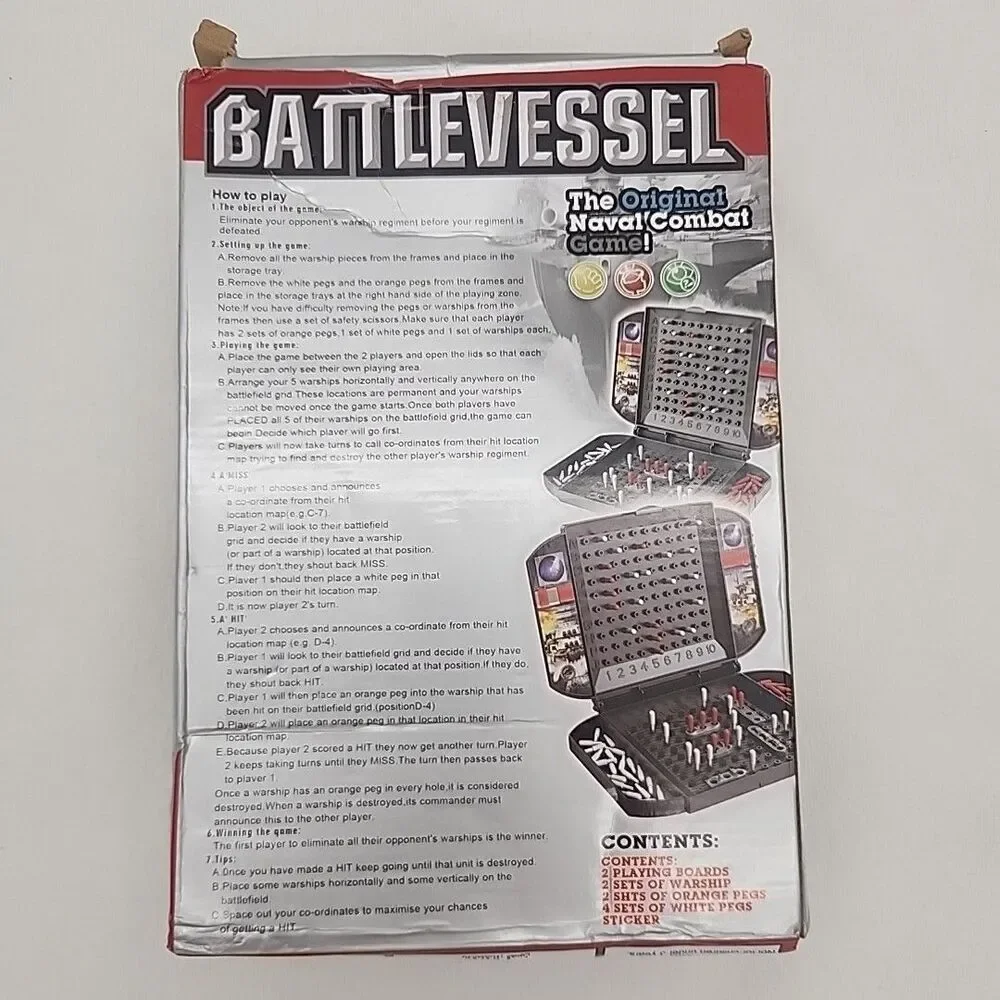 Game Battlevessel Classic Battleships Strategy Naval Combat Strategy Board NEW
